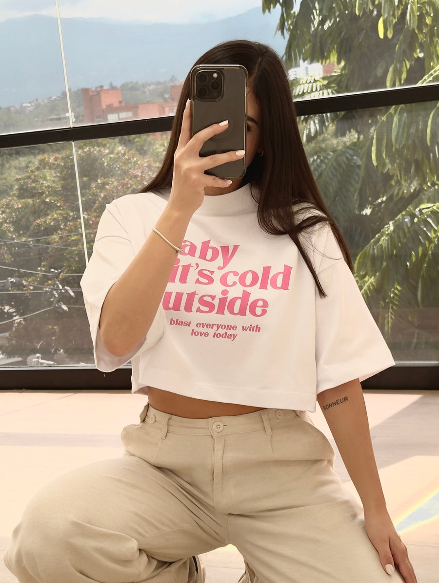 Baby its cold blanca crop top (M-L)