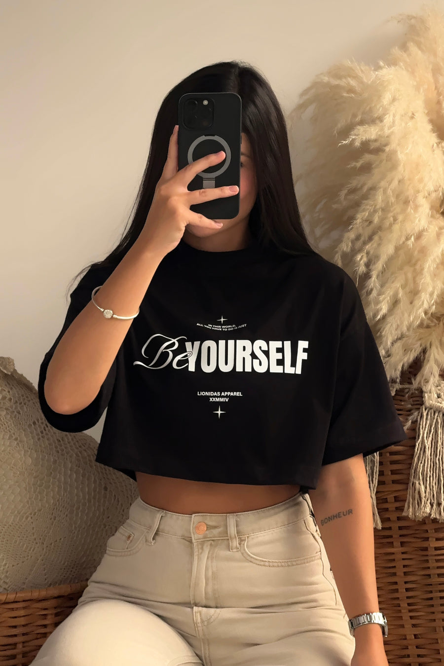 Be yourself negra crop top (S-M-L)