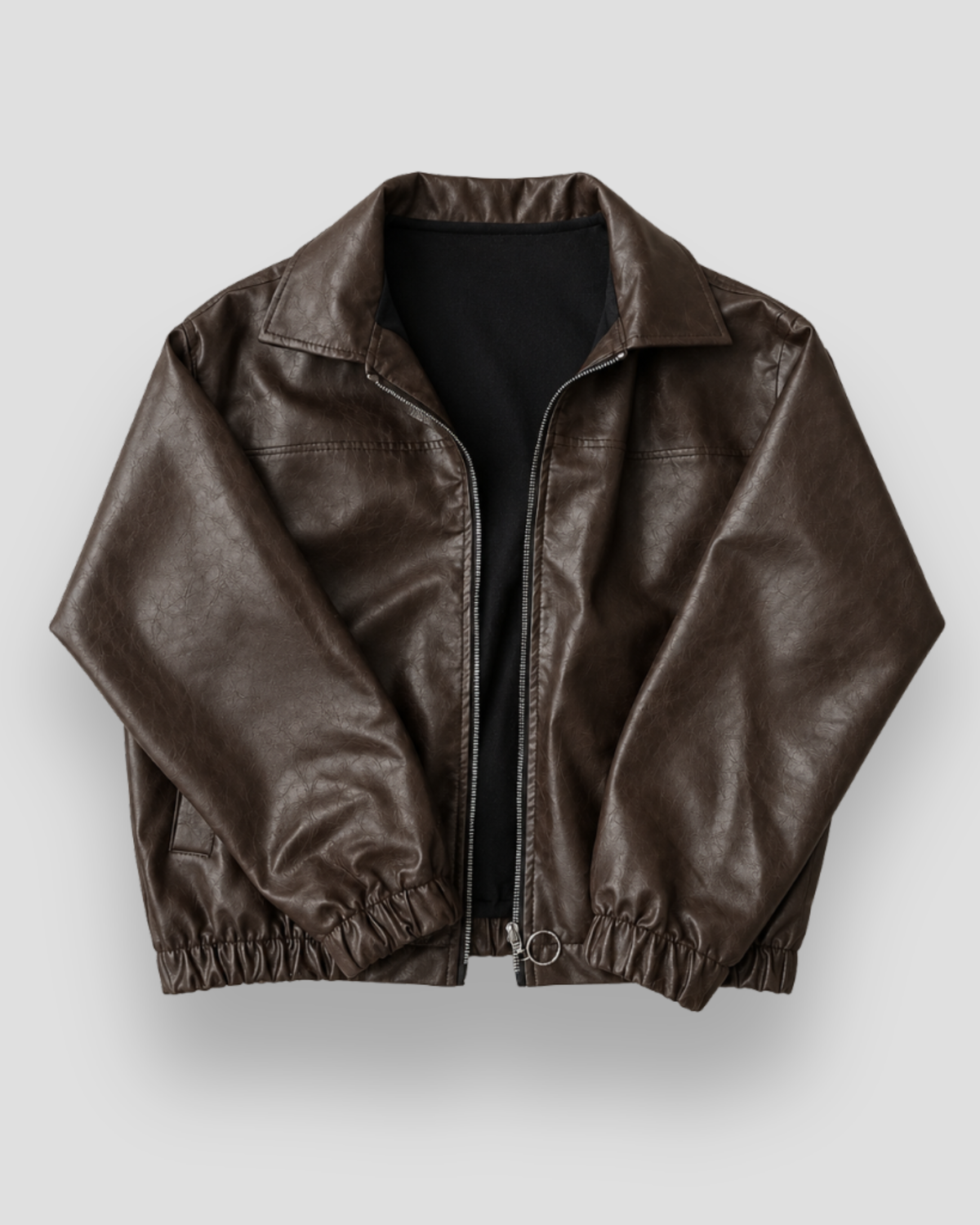 Chaqueta Bomber Tipo Cuero